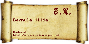 Bernula Milda névjegykártya